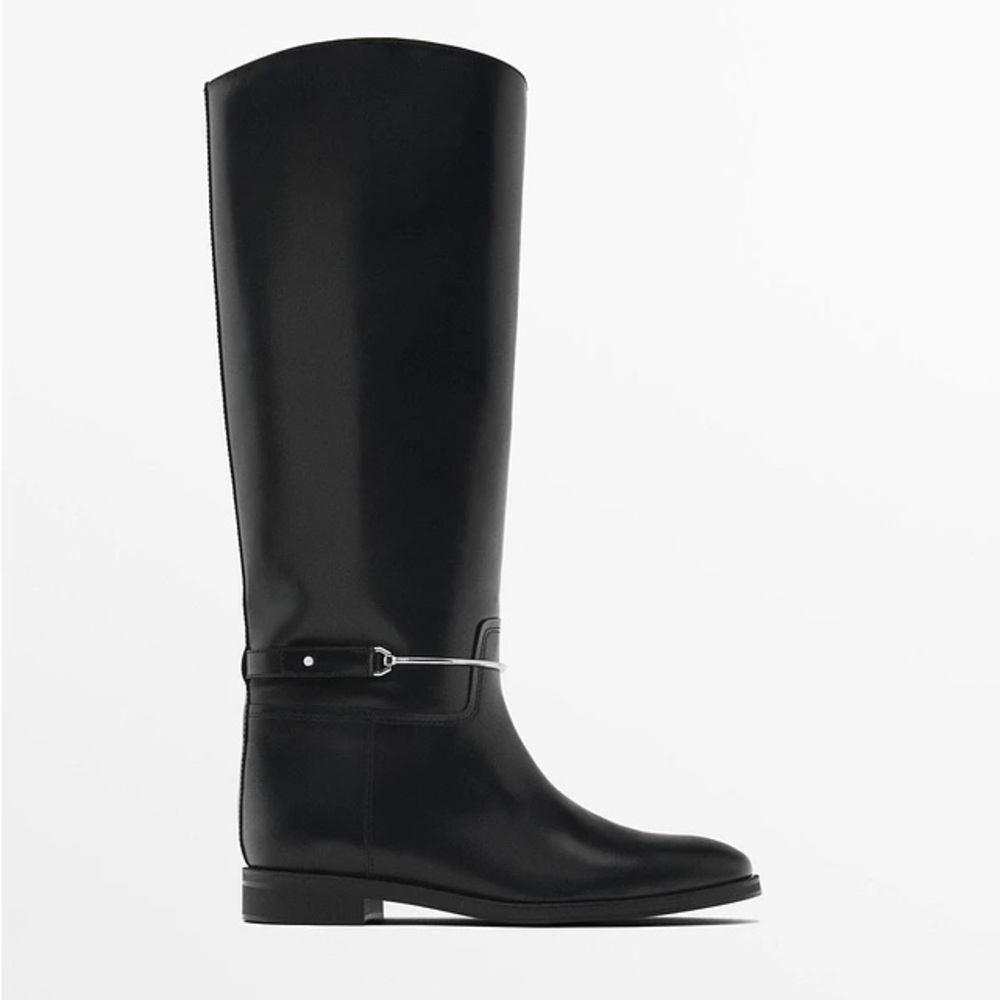 Massimo Dutti Riding Style Boots with Detachable Embellishment Sz 42
